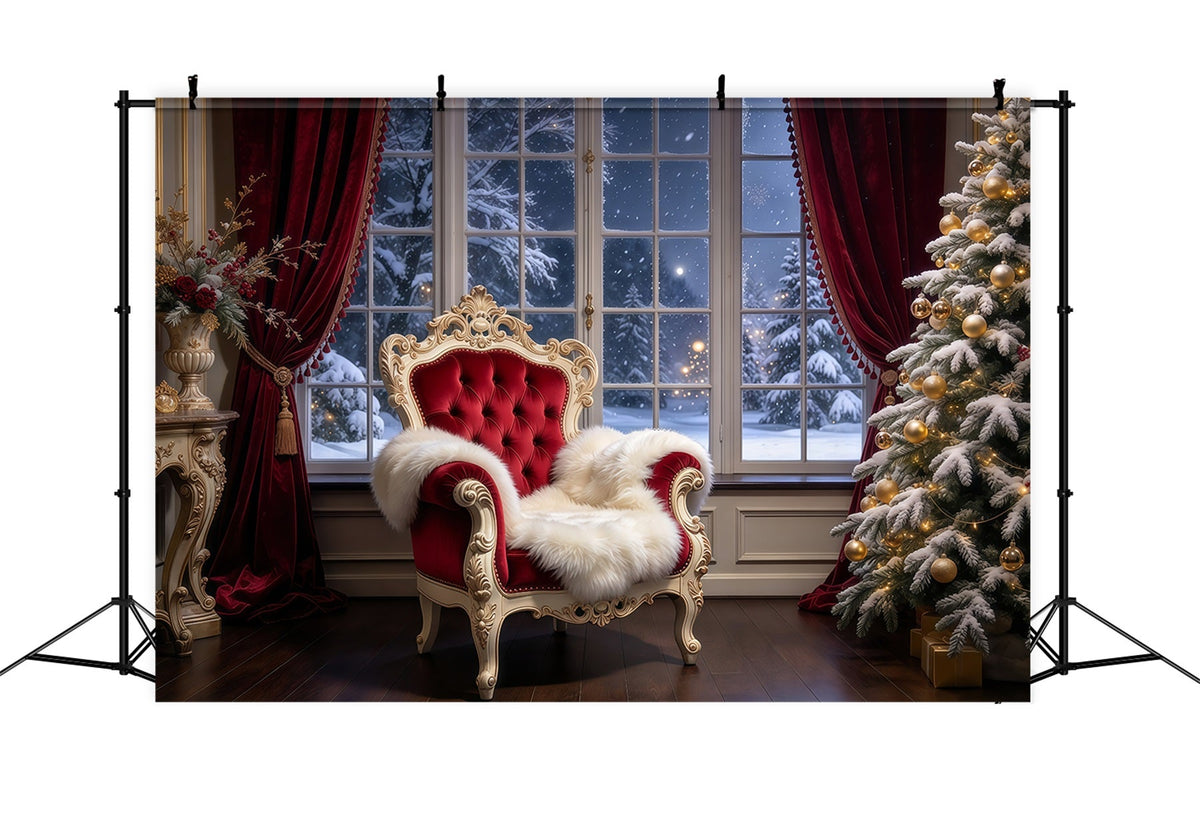 Fond Photo Père Noël Fauteuil Velours Royal GQ69-85
