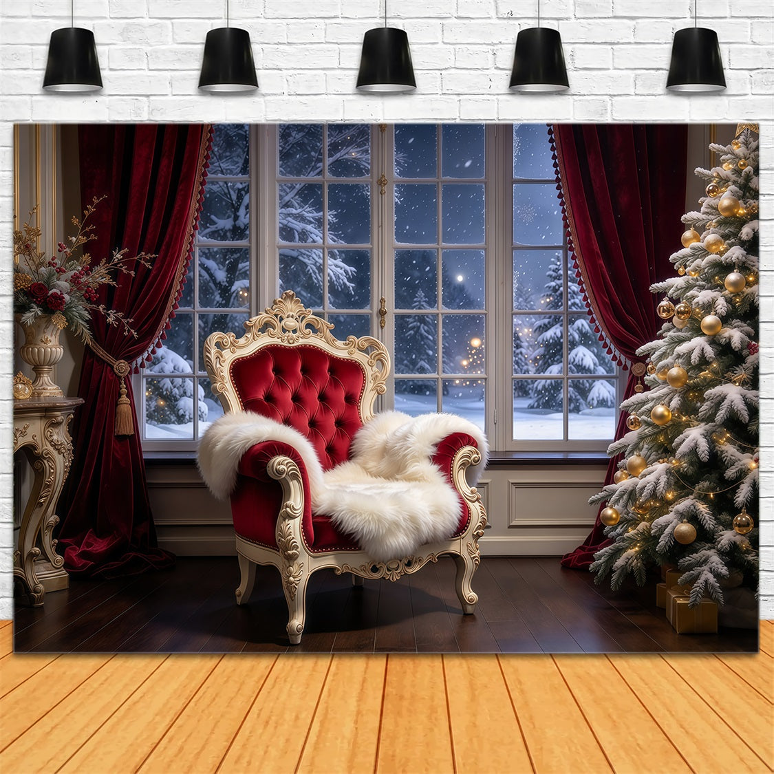 Fond Photo Père Noël Fauteuil Velours Royal GQ69-85