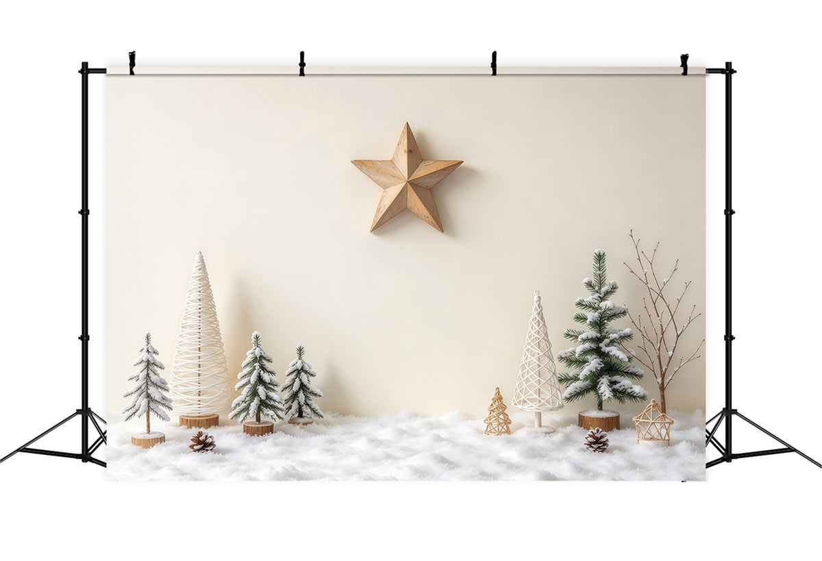 Fond Photo De Noël Minimaliste Étoile Hivernale GQ69-86