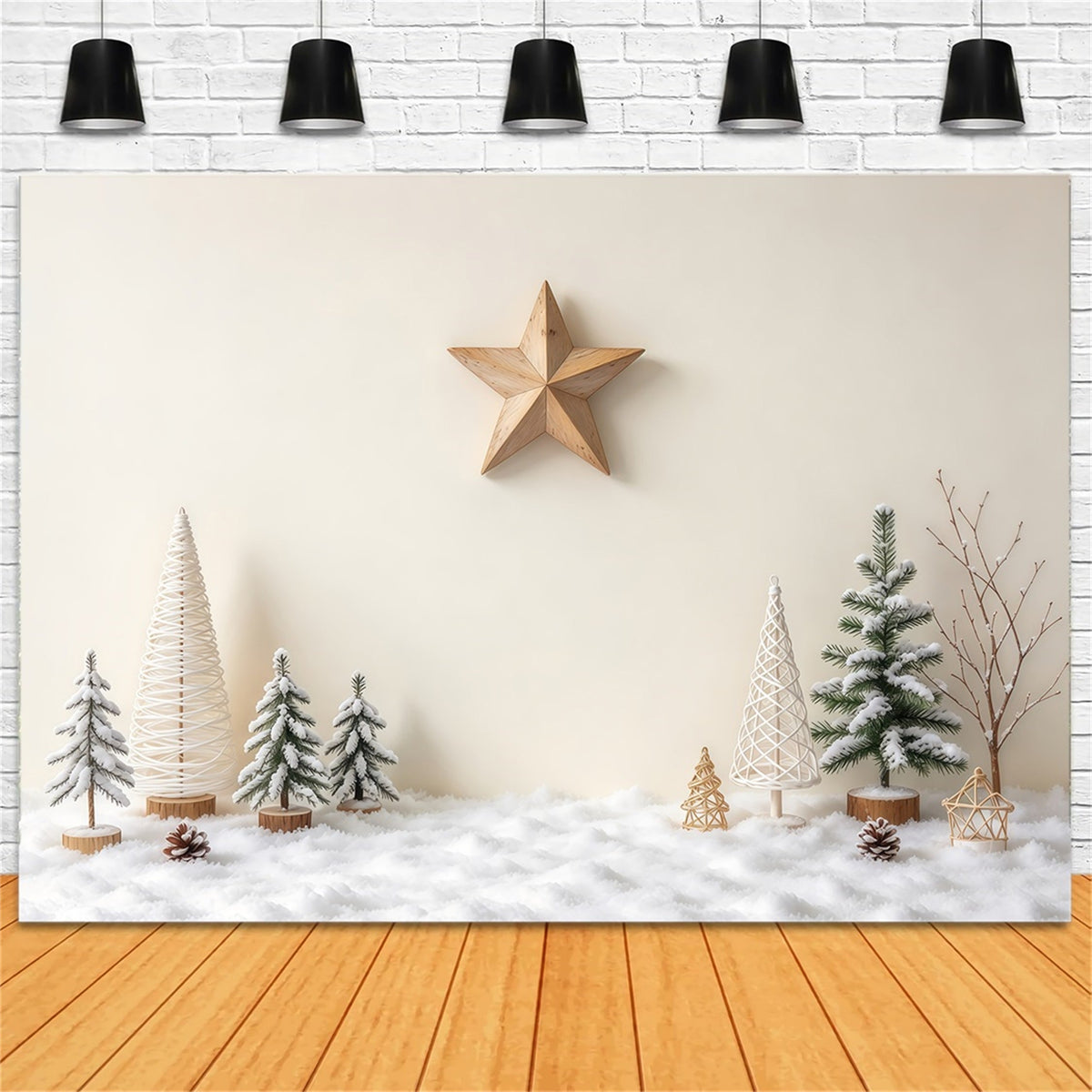 Fond Photo De Noël Minimaliste Étoile Hivernale GQ69-86