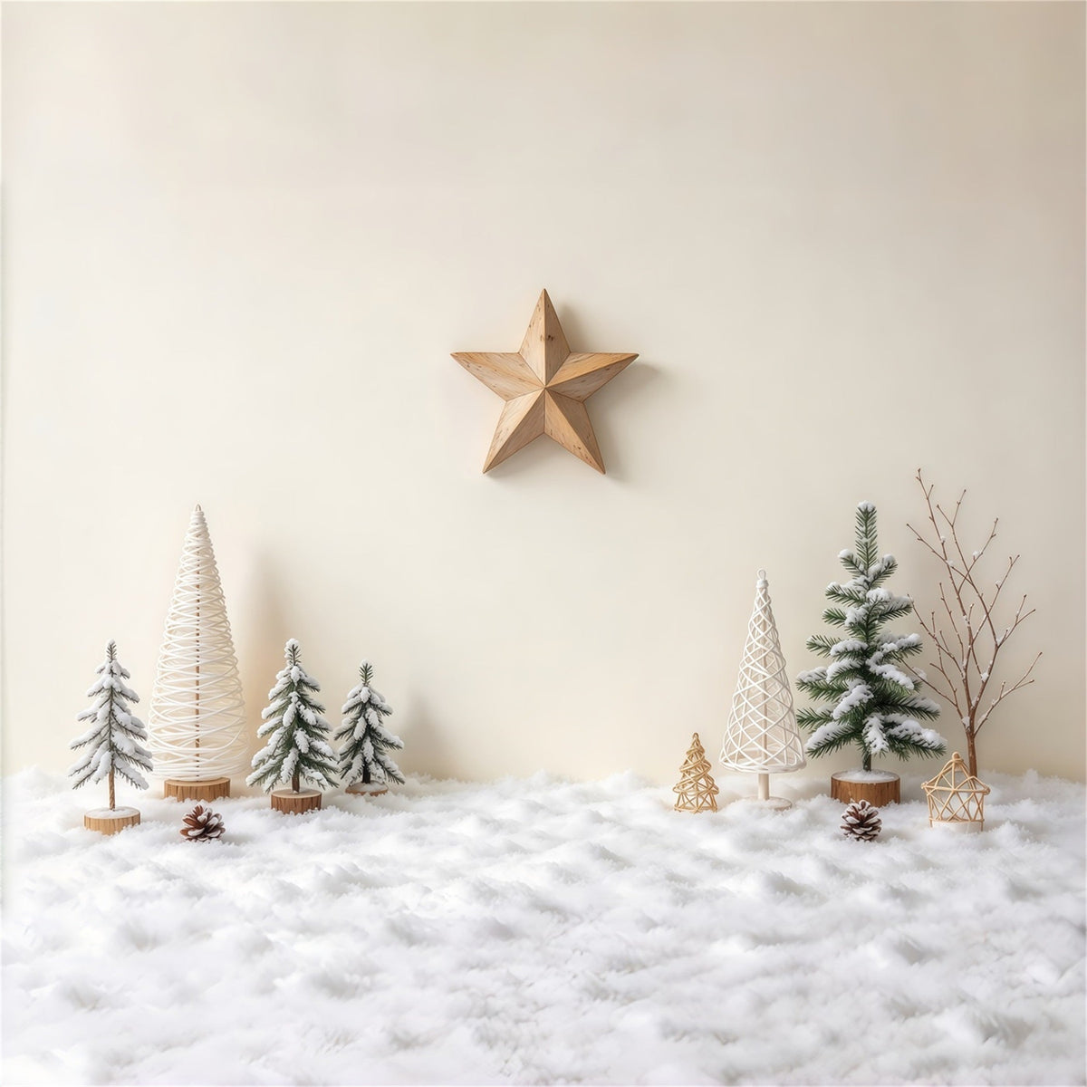 Fond Photo De Noël Minimaliste Étoile Hivernale GQ69-86