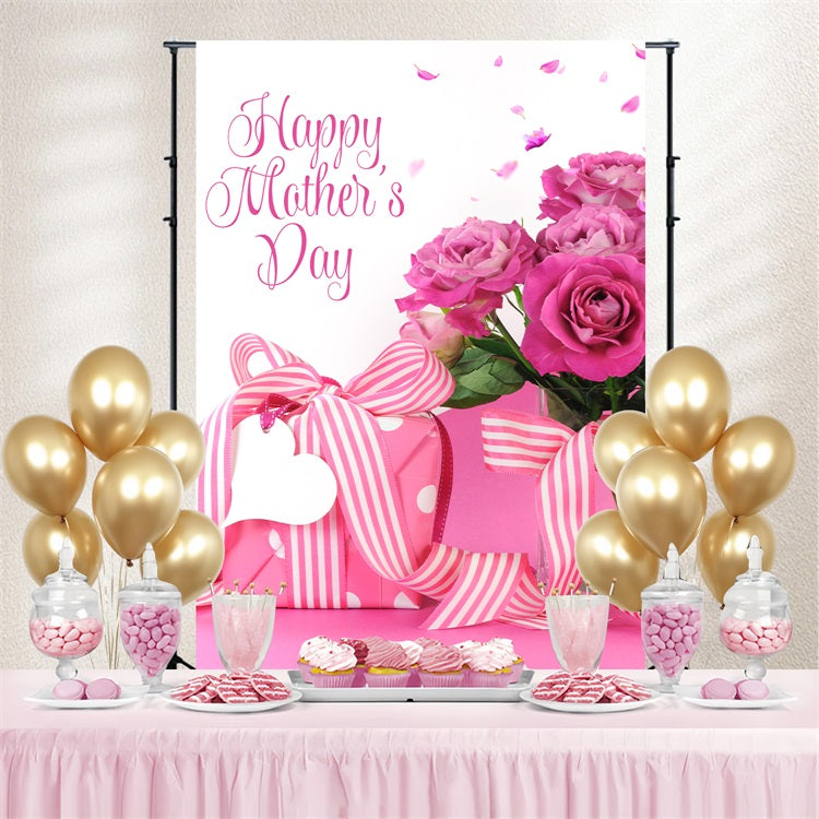 Toile de fond Fête des Mères Personnalisable Roses Roses Cadeau CJJ3-172
