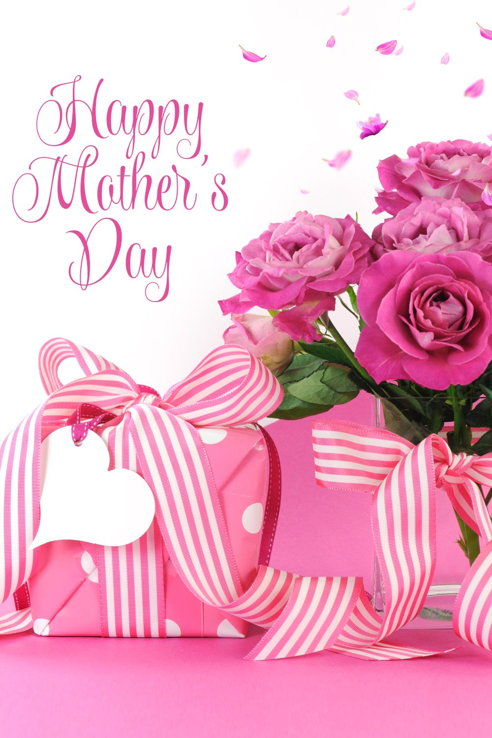 Toile de fond Fête des Mères Personnalisable Roses Roses Cadeau CJJ3-172