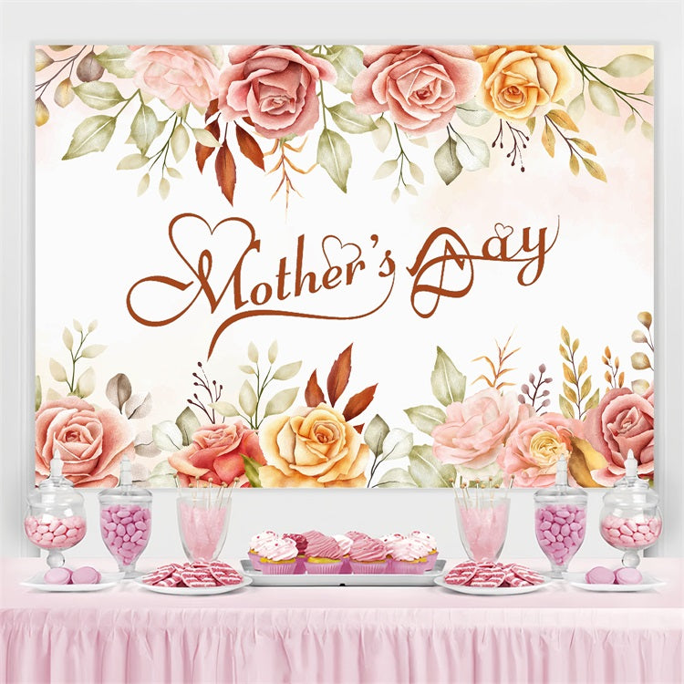 Toile de fond Fête des Mères Personnalisable Rose Vintage CJJ3-201