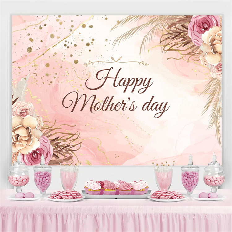 Toile de fond Fête des Mères Personnalisable Rose Étincelante CJJ3-206