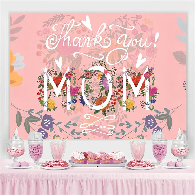 Toile de fond Fête des Mères Personnalisable Gratitude Florale Pastel GTY3-223