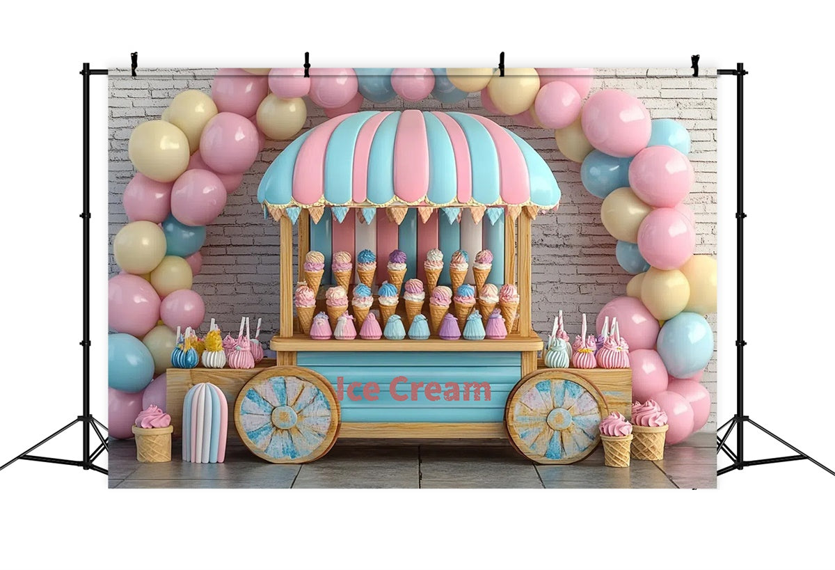 Toile de fond Été Chariot à Bonbons Glace GTY3-411