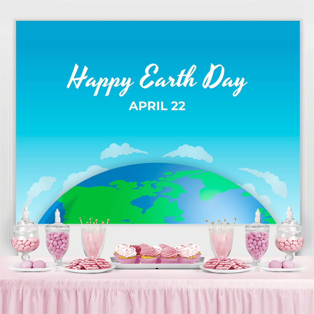 Toile de fond Joyeuse Journée de la Terre Ciel Bleu Design Terre GTY3-44