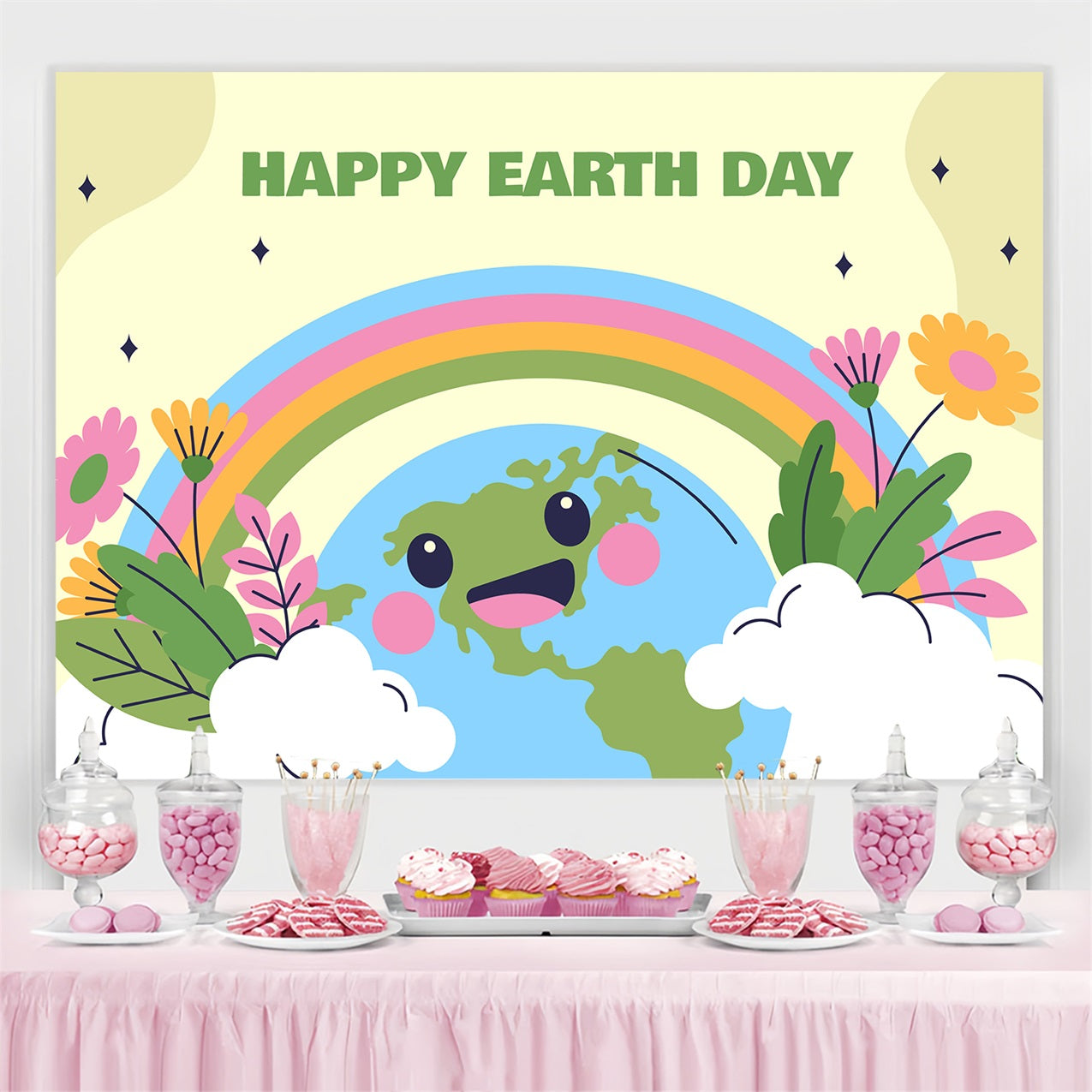 Toile de fond Joyeuse Journée de la Terre Adorable Planète Terre Florale GTY3-47