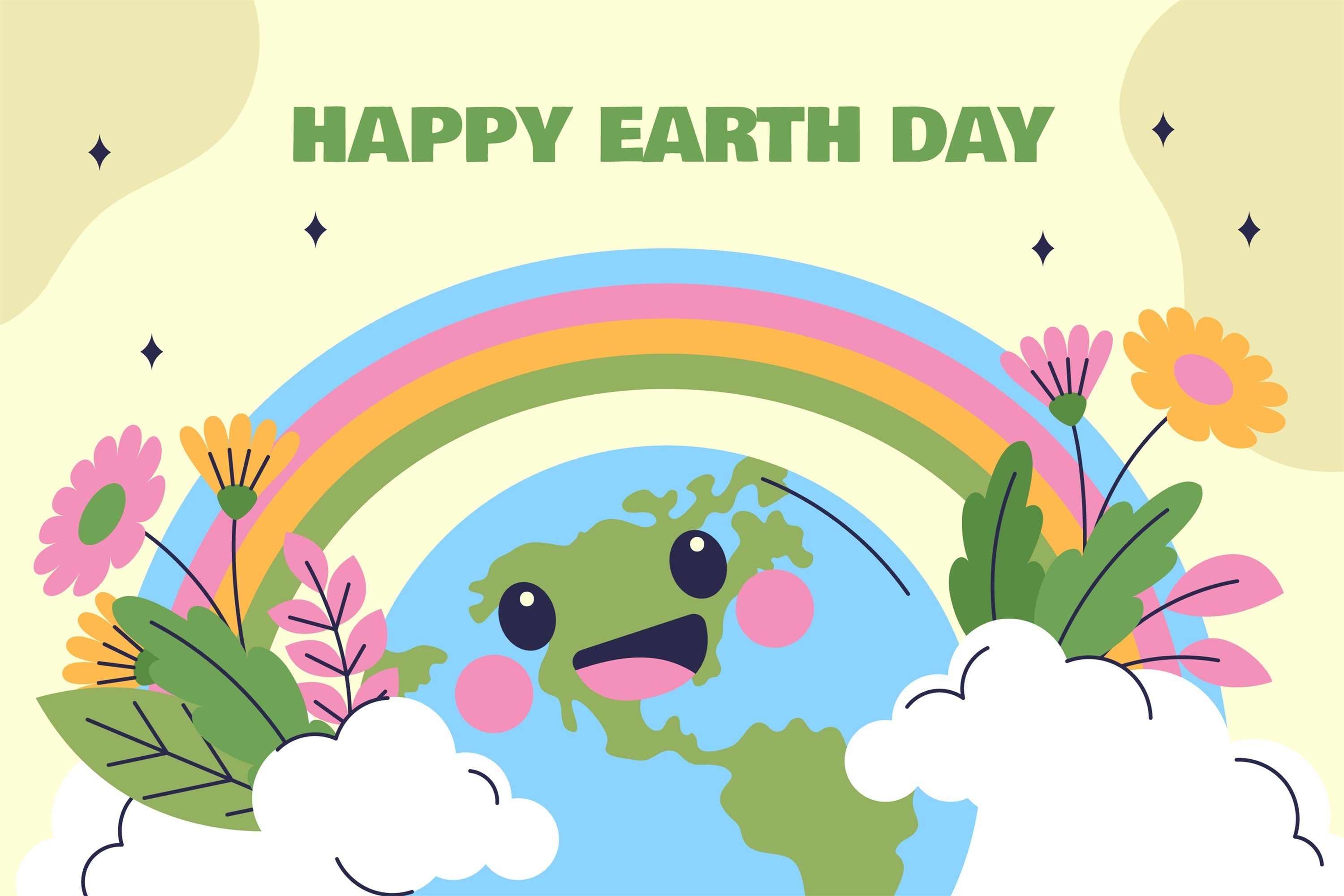 Toile de fond Joyeuse Journée de la Terre Adorable Planète Terre Florale GTY3-47