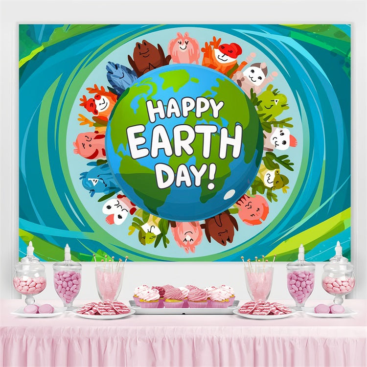 Toile de fond Joyeuse Journée de la Terre Amis des Animaux Protégeant Terre GTY3-50