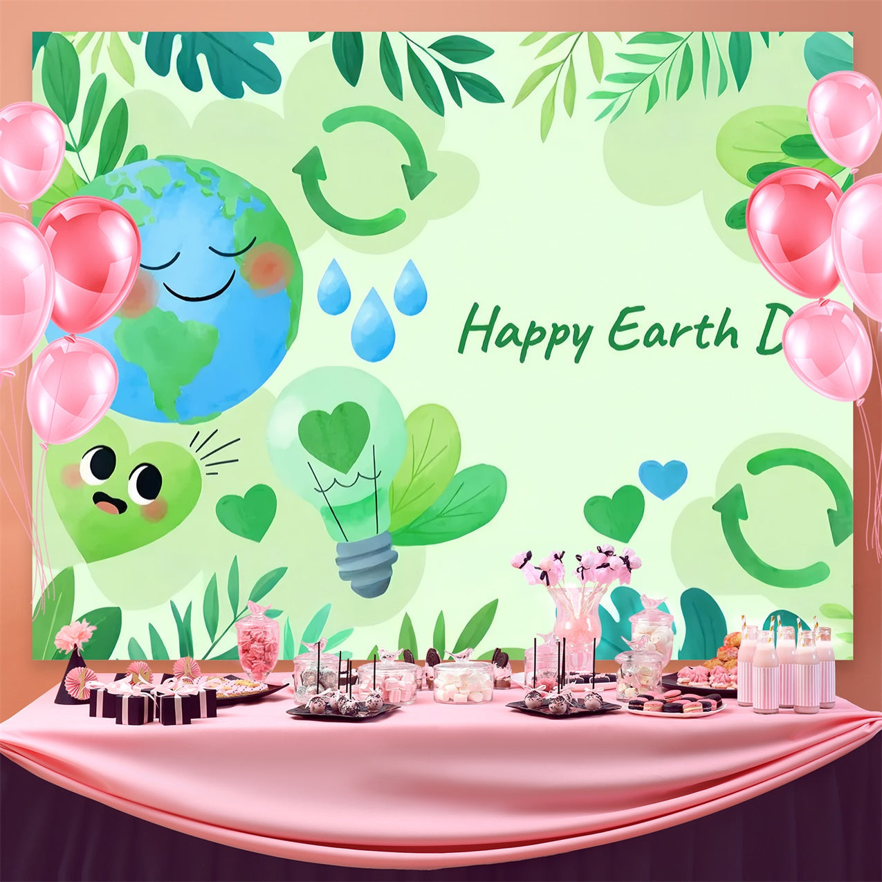 Toile de fond Joyeuse Journée de la Terre Éco Conservation Aquarelle GTY3-51