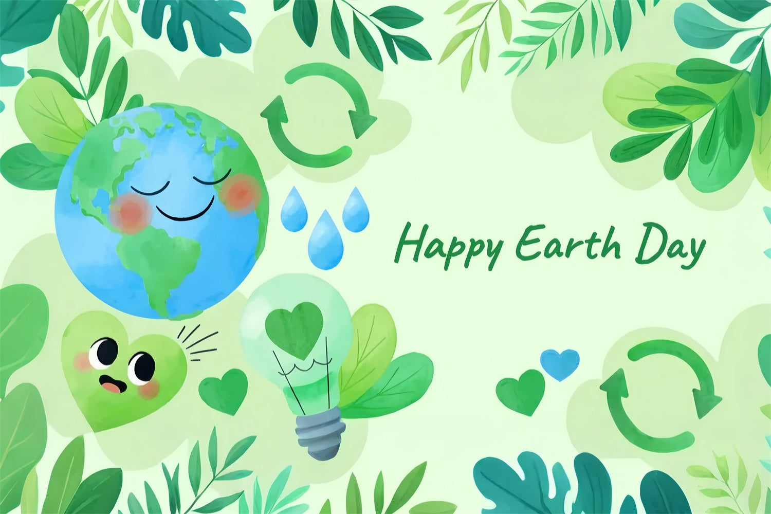 Toile de fond Joyeuse Journée de la Terre Éco Conservation Aquarelle GTY3-51