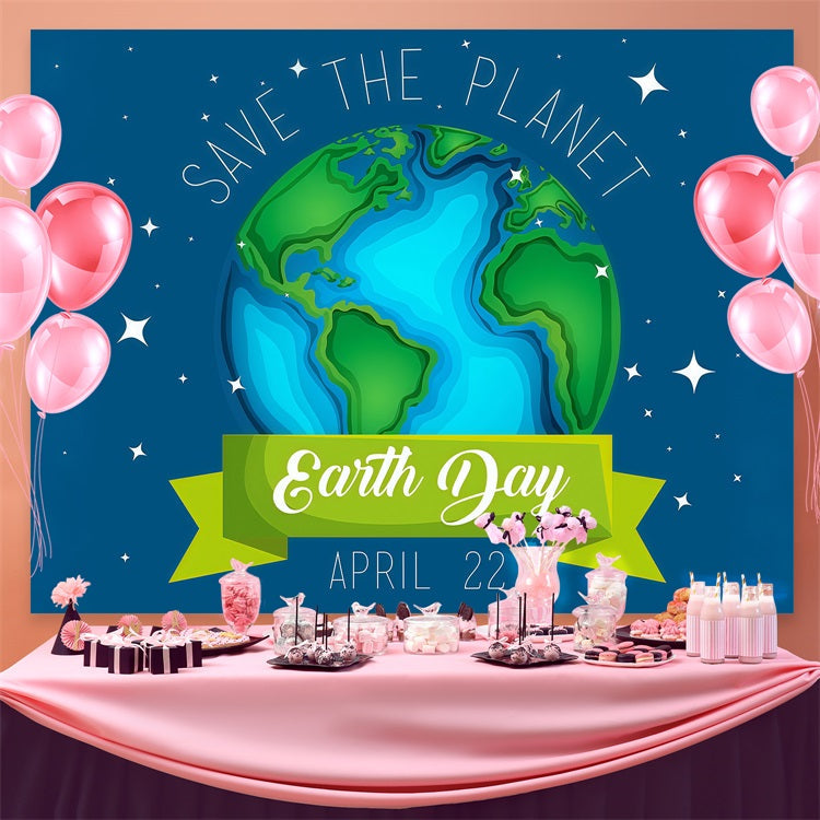 Toile de fond Joyeuse Journée de la Terre Sauver la Planète Terre Bleue GTY3-58