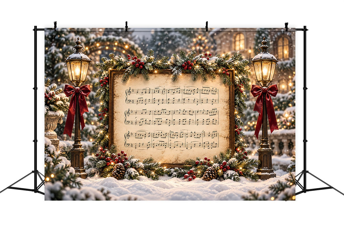 Fond De Noël Chant De Noël Partition Musicale Festive HQ610-176