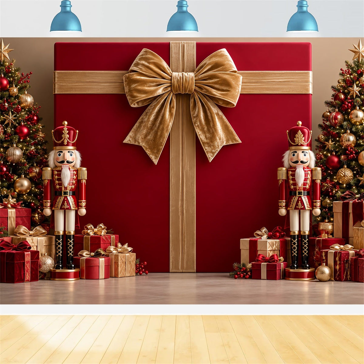 Fond De Noël Nœud Velours Casse-Noisette Cadeaux HQ610-177