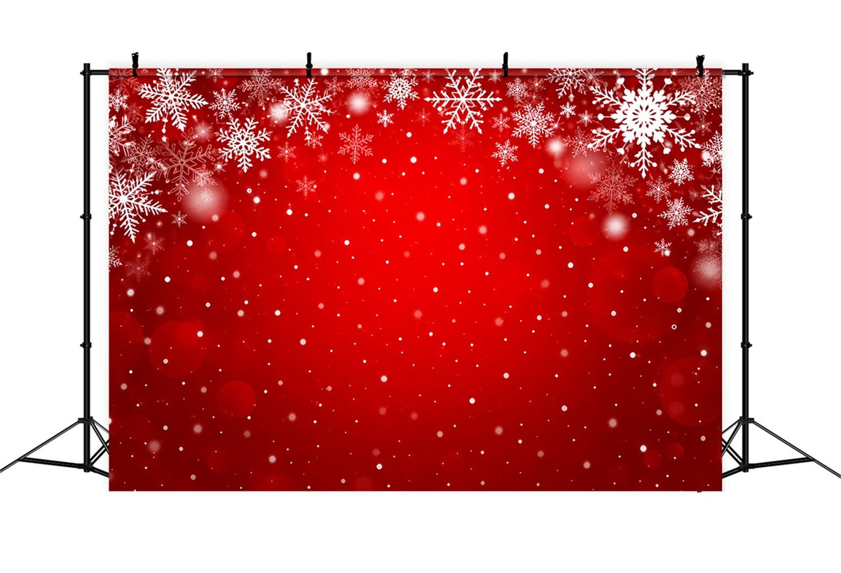 Fond De Noël Motif Flocons Neige Cramoisi Bokeh HQ610-178