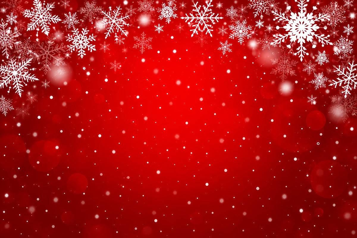 Fond De Noël Motif Flocons Neige Cramoisi Bokeh HQ610-178