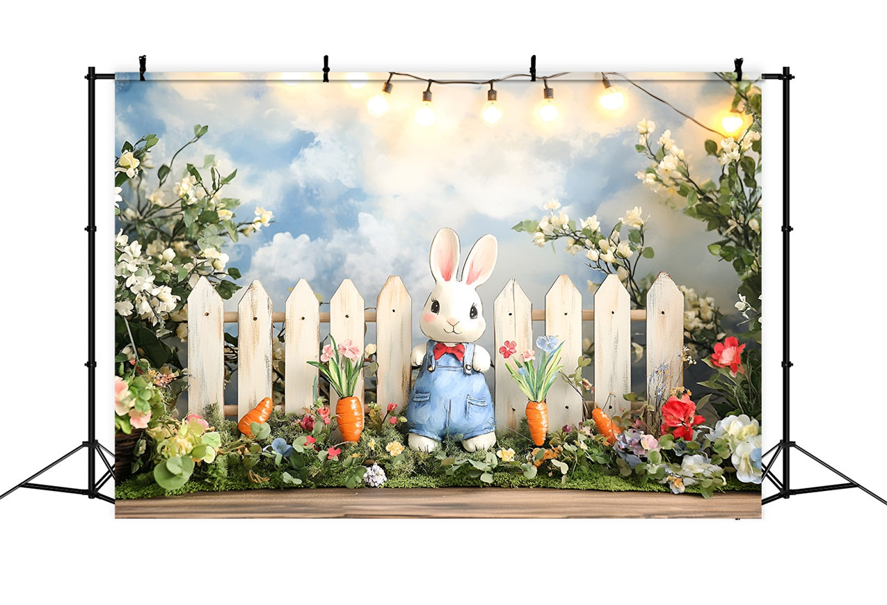 Fond Photo Printemps Lapin Floral Scène Carottes LXX1-101