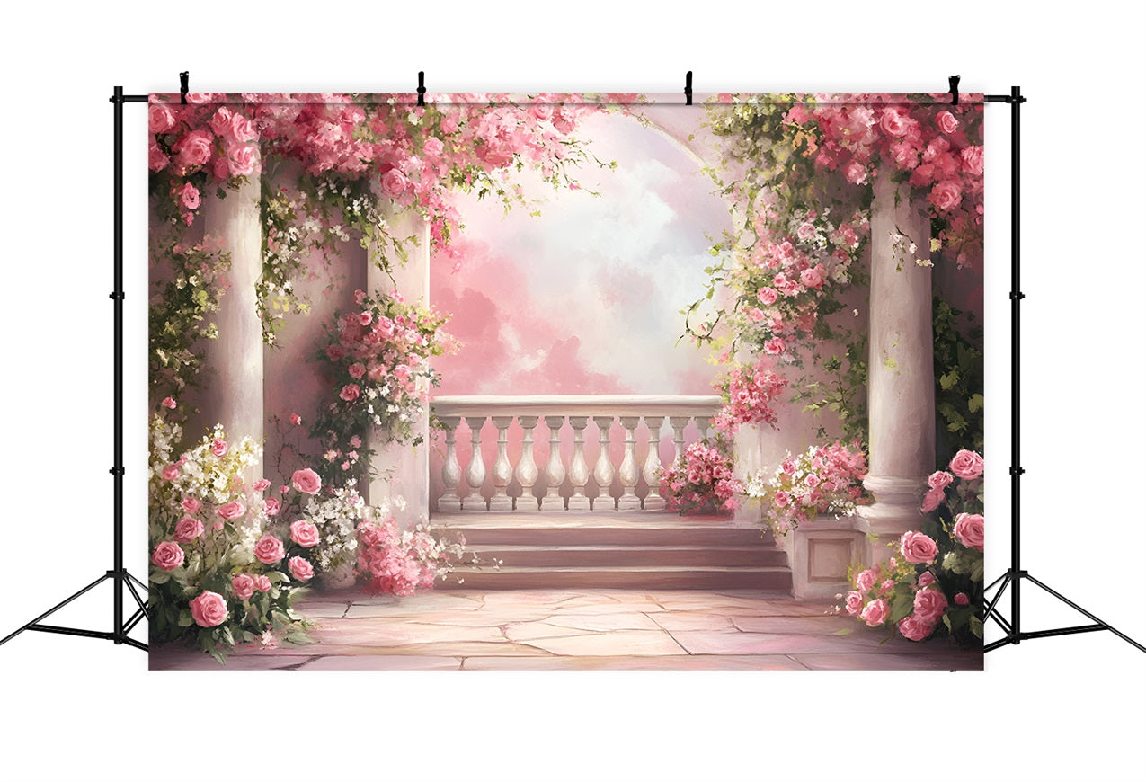 Toile de fond Printemps Balcon Rêve Roses Roses Cascadantes LXX1-103