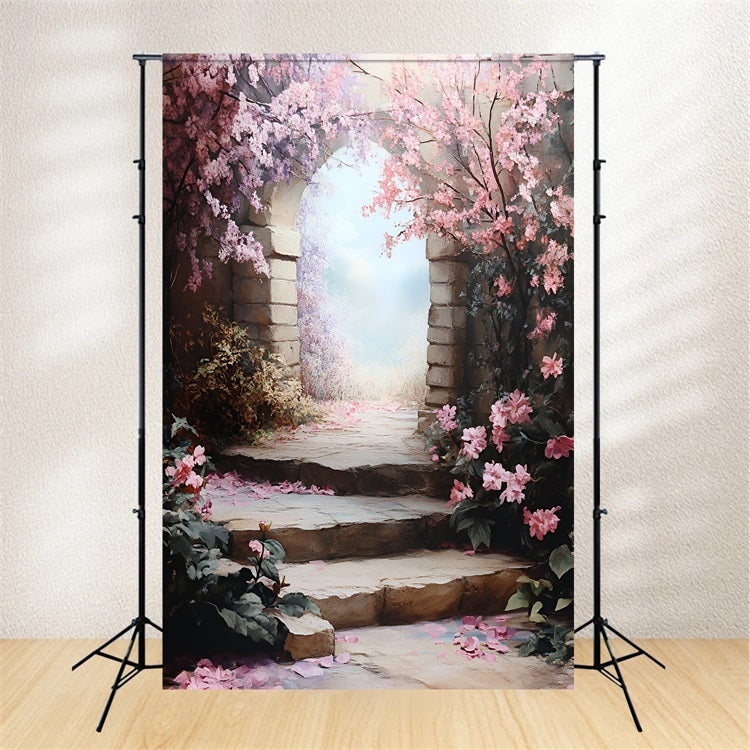 Toile de fond Printemps Arche Florale Photographie LXX1-128