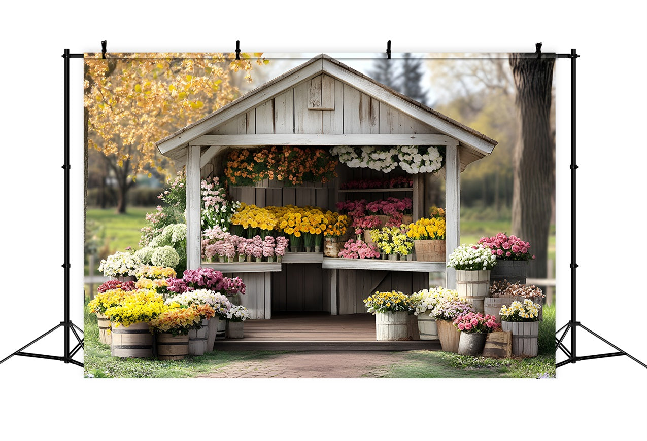 Toile de fond Printemps Stand Fleuri Jardin Photographie LXX1-139