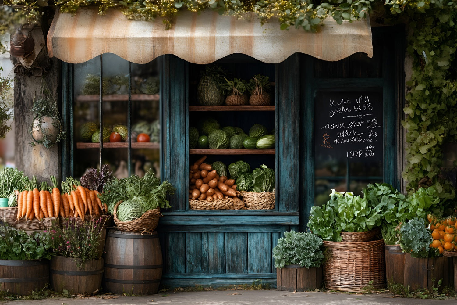 Fond Photo Printemps Fenêtre Marché Rustique LXX1-153