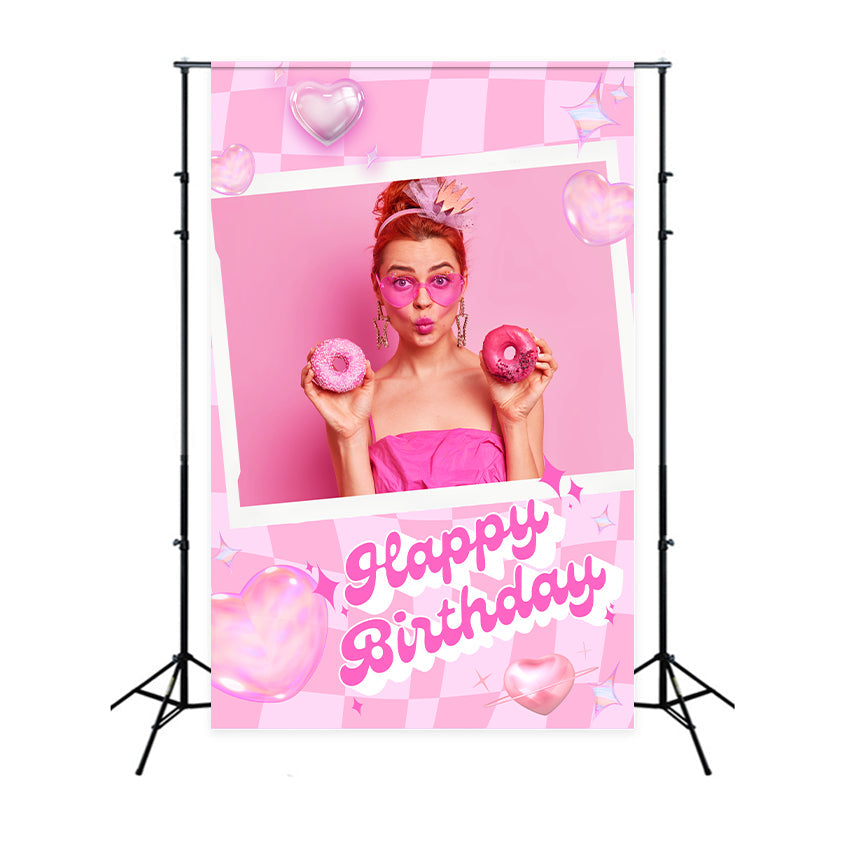 Toile de fond Joyeux Anniversaire Personnalisable Barbie Charme Rétro LXX1-212