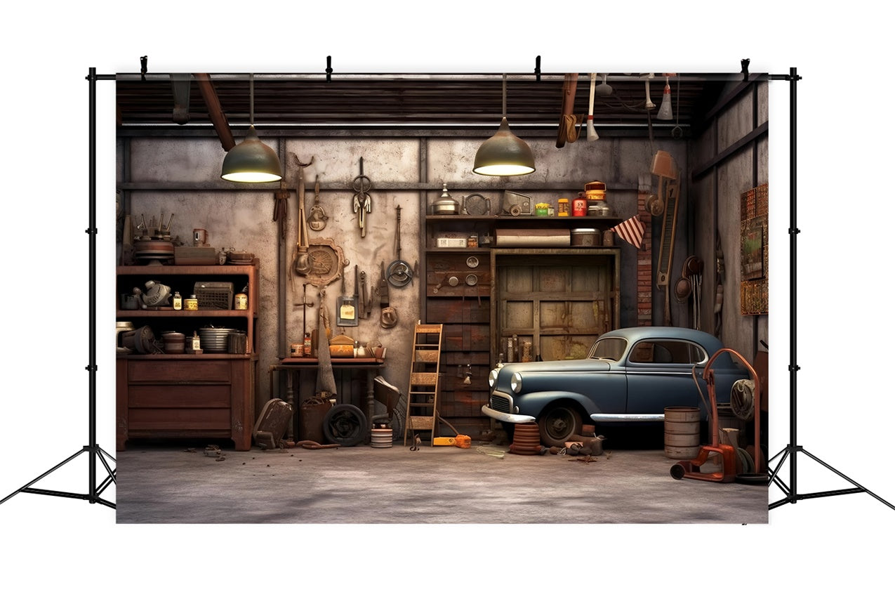 Fond Animal de compagnie Garage Vieilli Outils Réparation LXX1-267