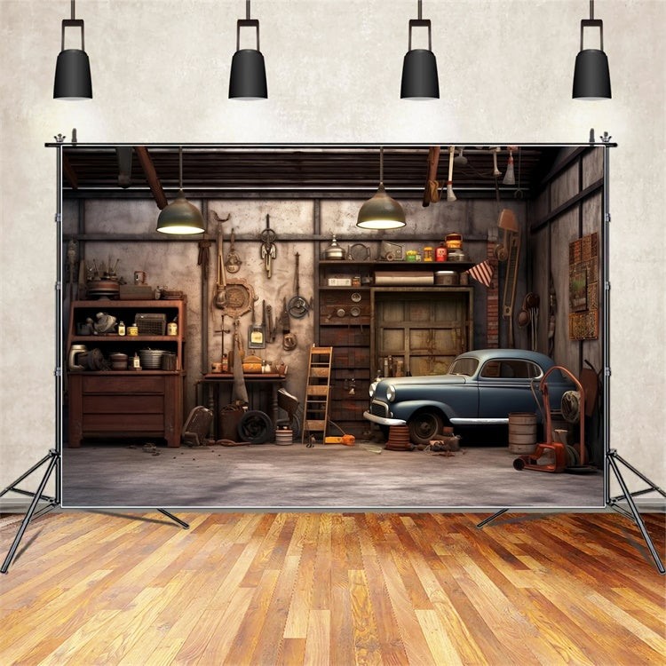 Fond Animal de compagnie Garage Vieilli Outils Réparation LXX1-267
