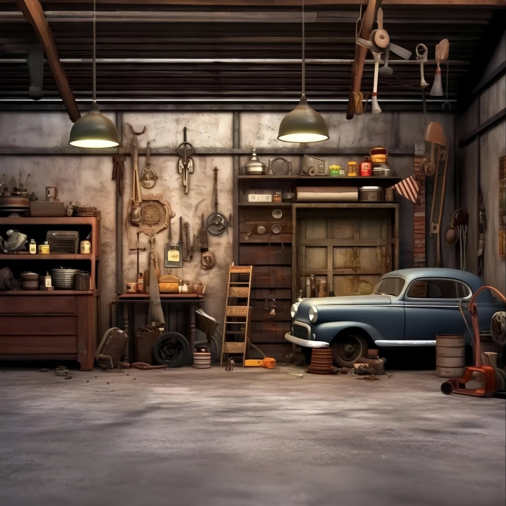 Fond Animal de compagnie Garage Vieilli Outils Réparation LXX1-267