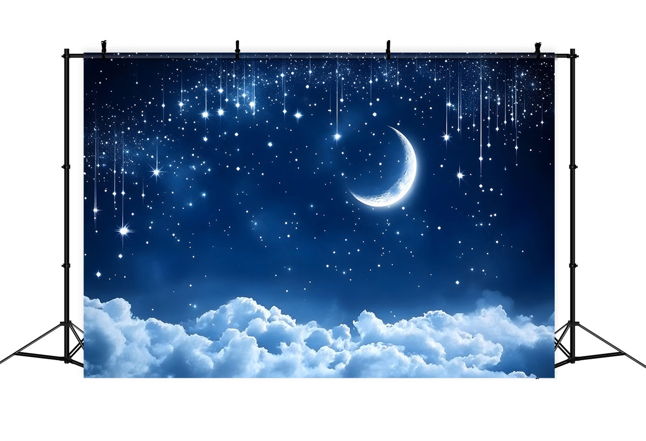 Toile de fond Ciel Brillant Lune Nuages LXX1-353