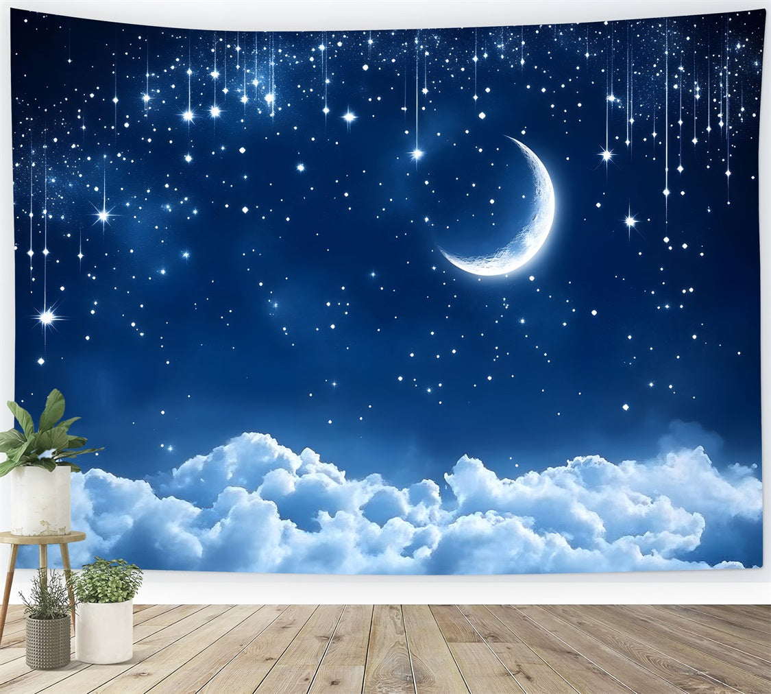 Toile de fond Ciel Brillant Lune Nuages LXX1-353