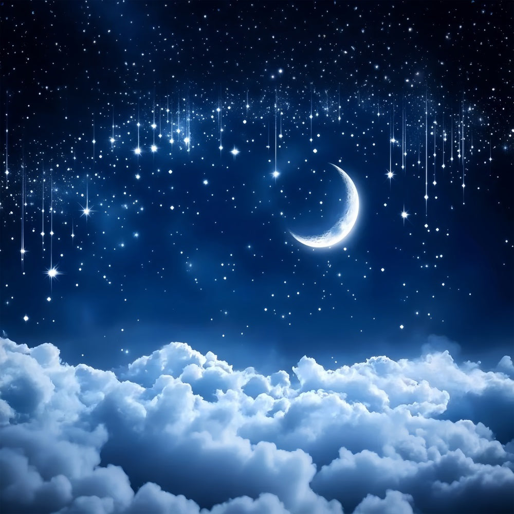 Toile de fond Ciel Brillant Lune Nuages LXX1-353