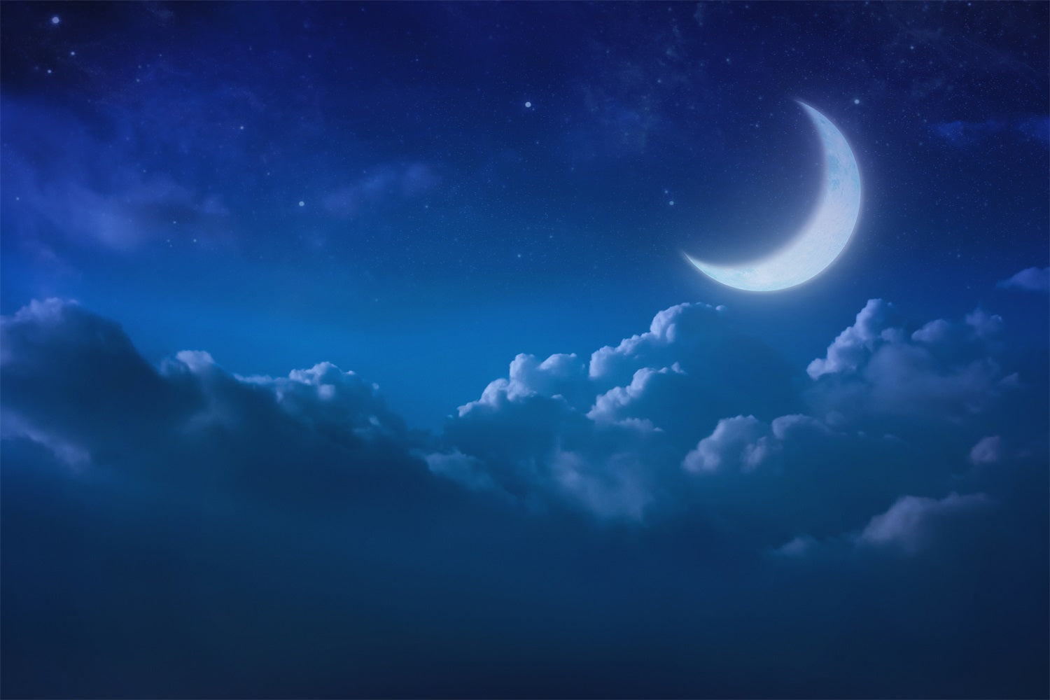 Toile de fond Ciel Lune Tranquille Nuages LXX1-354