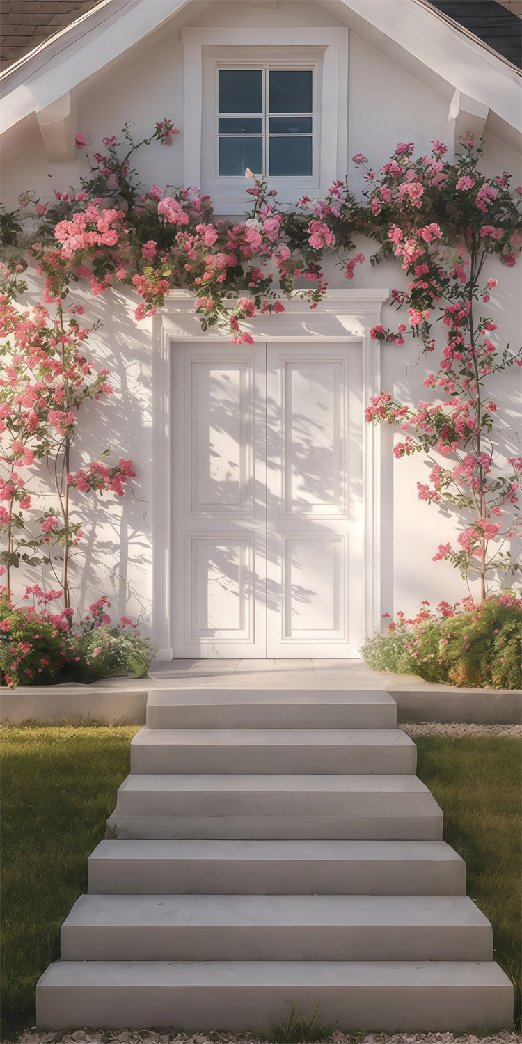 Toile de fond Sweep Printemps Maison Rêveuse Fleurs Roses LXX2-279