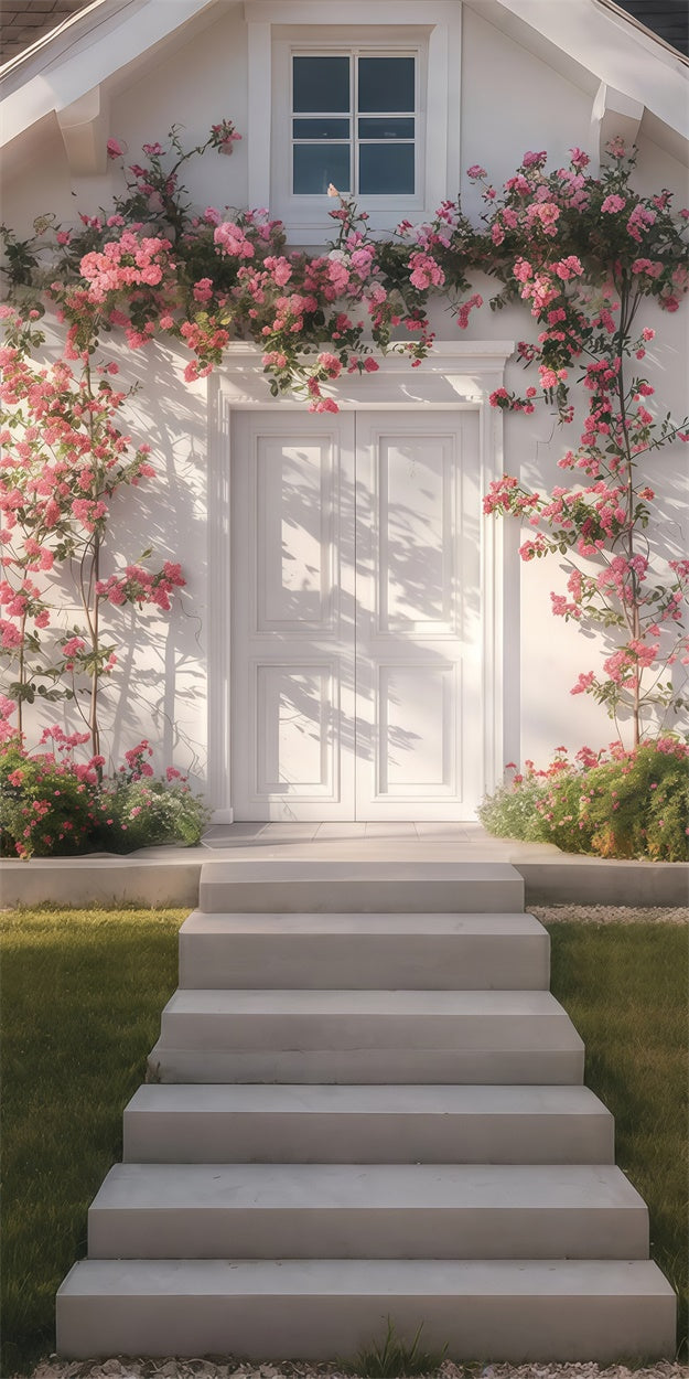 Toile de fond Sweep Printemps Maison Rêveuse Fleurs Roses LXX2-279