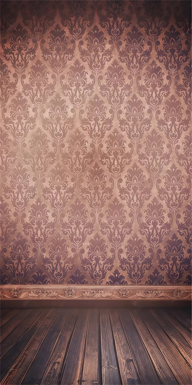 Toile de fond Sweep Photo Damassé Vintage Prune Marron LXX2-290