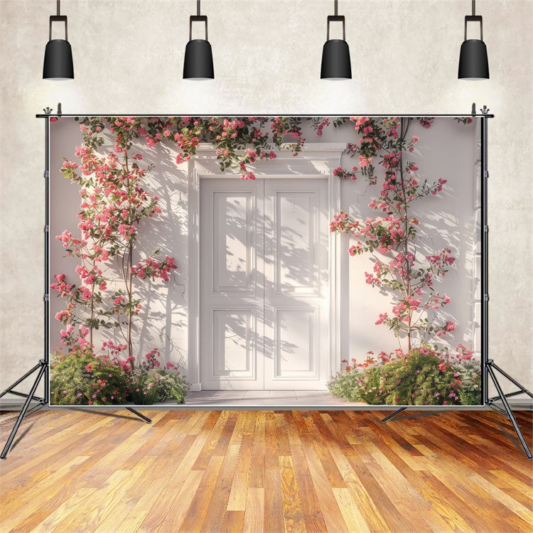 Fond Photo Printemps Porte Rose Porte Blanche LXX2-40