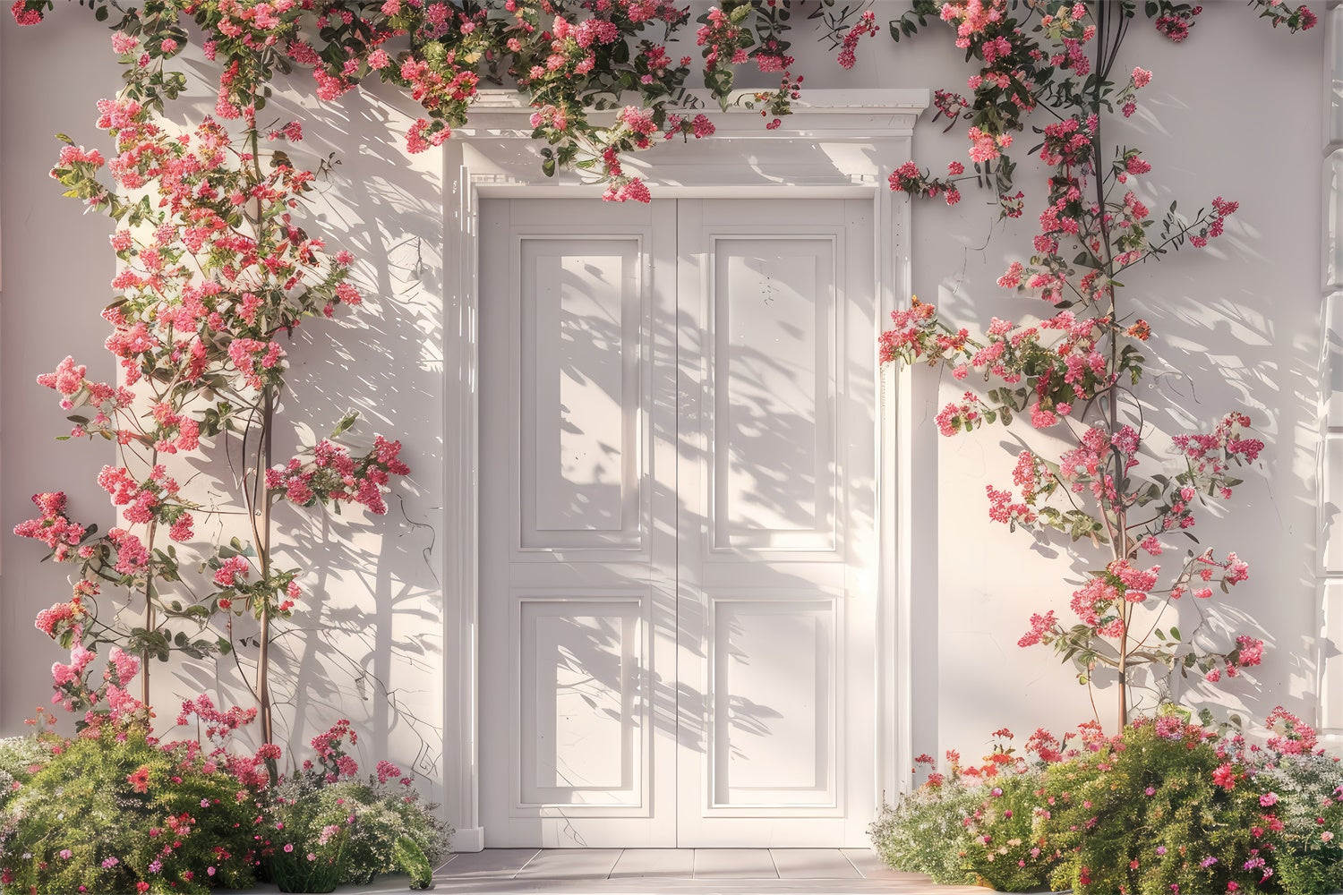 Fond Photo Printemps Porte Rose Porte Blanche LXX2-40