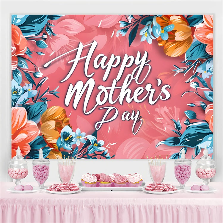Toile de fond Fête des Mères Personnalisable Floral Festif Vibrant LXX3-55
