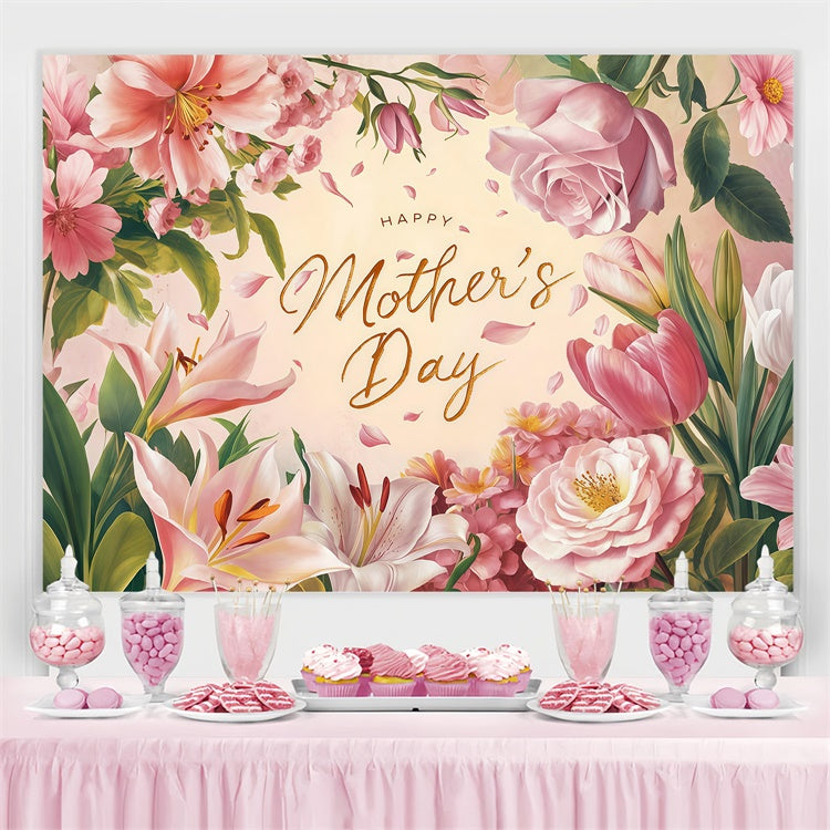 Toile de fond Fête des Mères Personnalisable Douceur Florale de Rêve LXX3-58