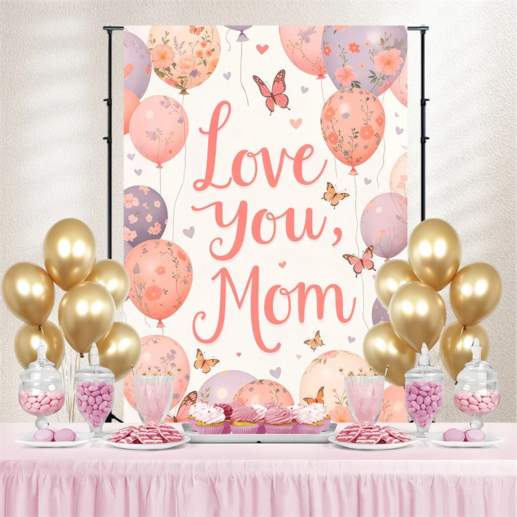 Toile de fond Fête des Mères Personnalisable Ballon Floral Chaleureux LXX3-64