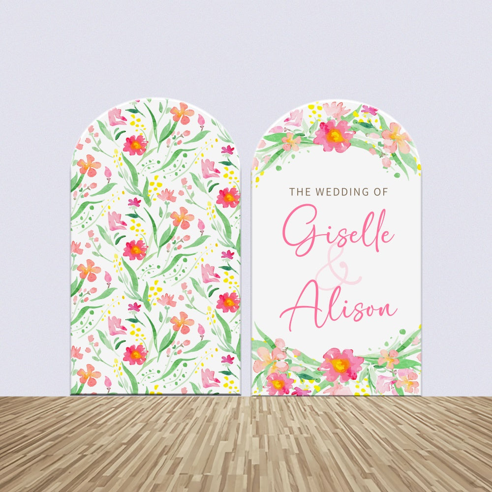 Kit de Toile de fond Arch Personnalisable Mariage Jardin Aquarelle LXX4-114
