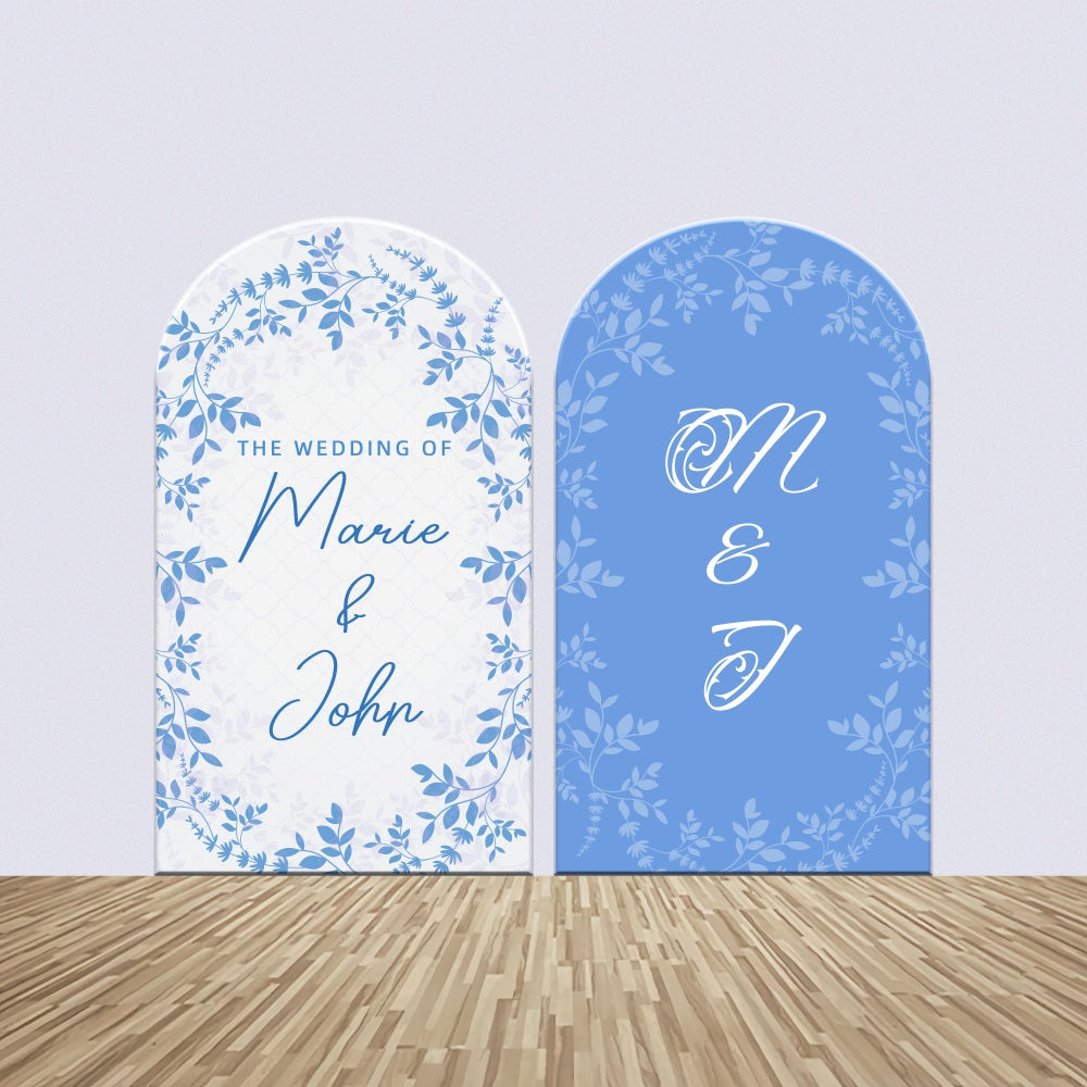 Kit de Toile de fond Arch Personnalisable Mariage Élégant Bleu LXX4-119