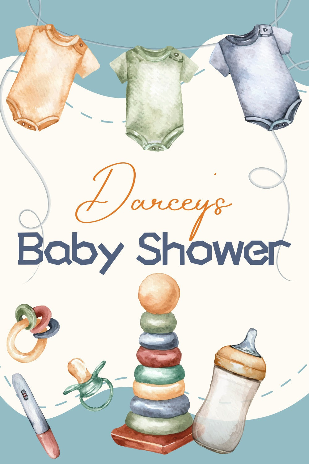 Toile de fond Baby Shower Garçon Body Jouets Décor Personnalisée LXX4-186