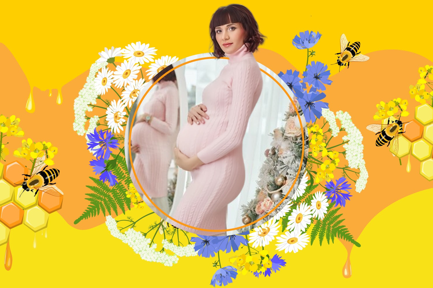 Toile de fond Baby Shower Idées Abeille Jardin Fleuri Personnalisée LXX4-199