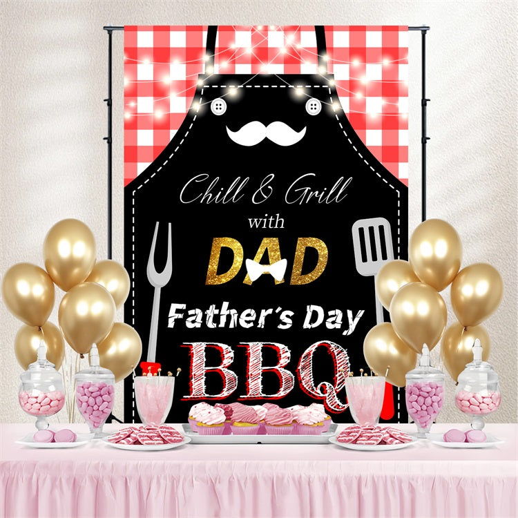 Toile de fond Photo Fête des Pères Tablier Outils BBQ Personnalisée LXX5-11