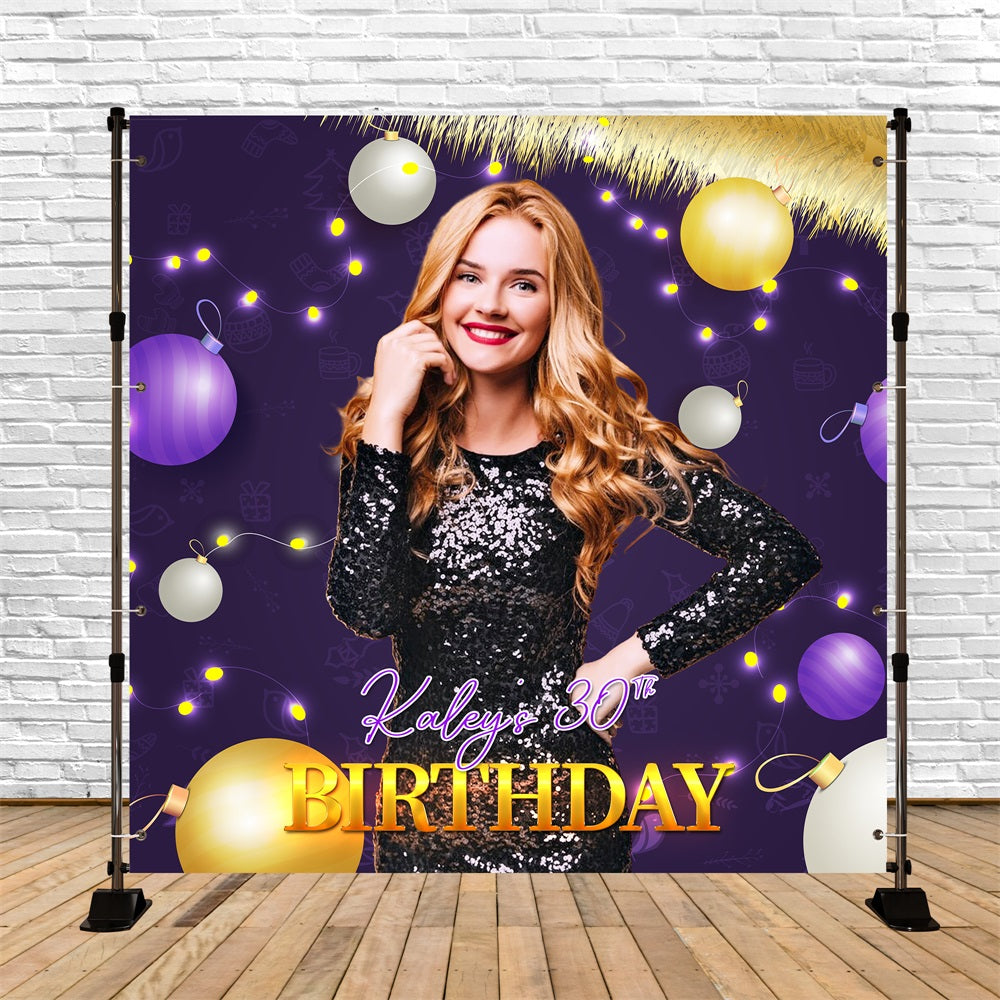 Toile de fond Photo Anniversaire Personnalisable Décoration Boules 30e LXX5-142