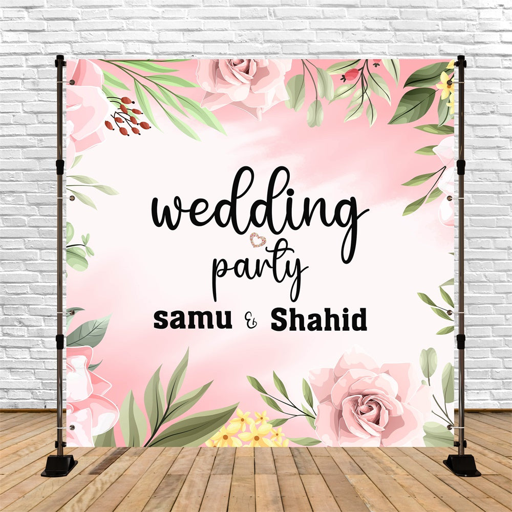 Toile de fond Mariage Photo Fleur Rose Romantique LXX5-158